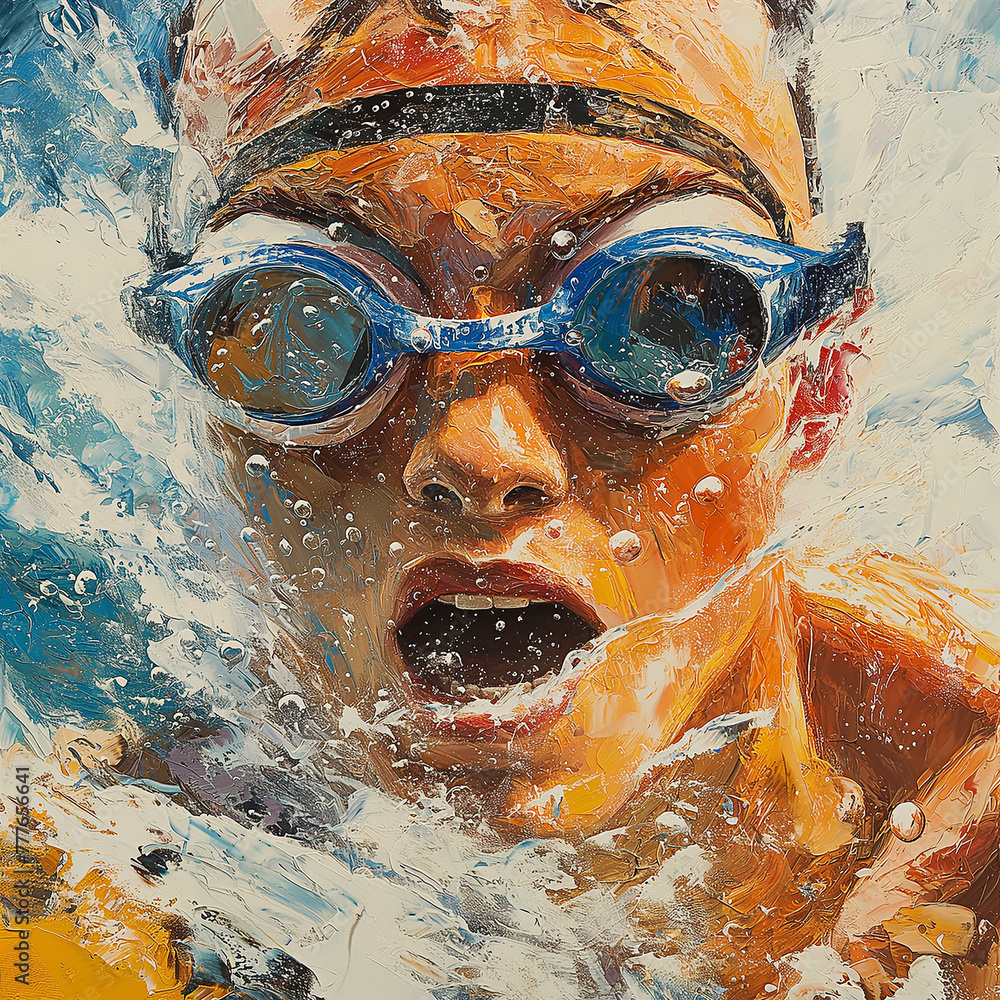 Wall mural swimmer; olympic swimming competition