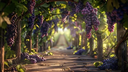 A Serene Grapevine Archway