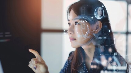 Woman Looking at Computer Screen
