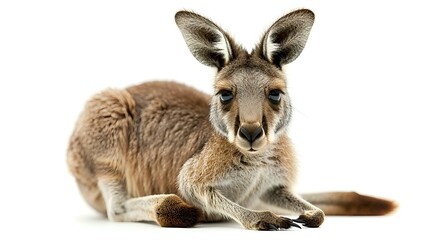 Kangaroo isolated on white
 - obrazy, fototapety, plakaty