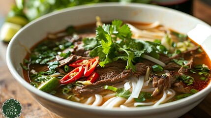 Asian style spicy noodles and soup isolated
