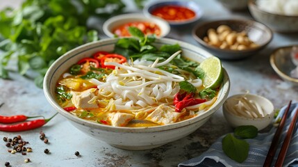 Laksa a delectable aromatic Southeast Asian noodle soup - obrazy, fototapety, plakaty