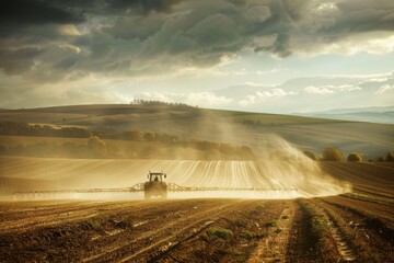 tractor working in the field