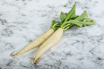Raw ripe organic Daikon root