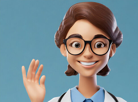 3d render image of a female doctor woman