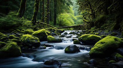 Obraz premium river in the forest.