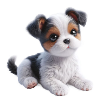 Realistic Cute Dog in transparent Background