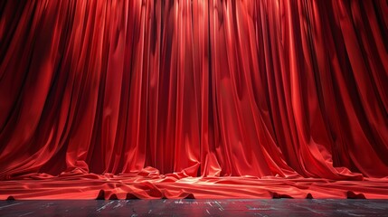 Red stage drapes set for a dramatic reveal