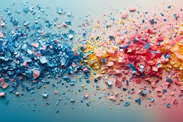 Confetti on a white and Blue Background