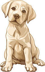 Labrador dog adorable art vector illustration