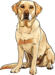 Labrador adorable art vector illustration