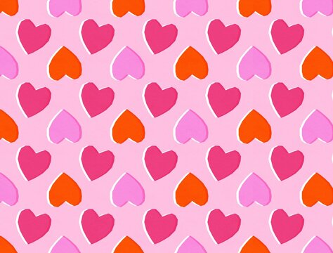 Love heart pattern on red and pink, concept illustration