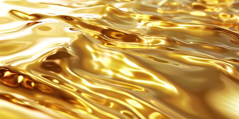 Gold background with water drops. Golden background with gold splashes - Ai Generated