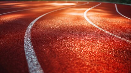Sporty atmosphere on a red running track