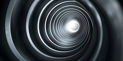 3d render of abstract tunnel with light coming through the end - Ai Generated