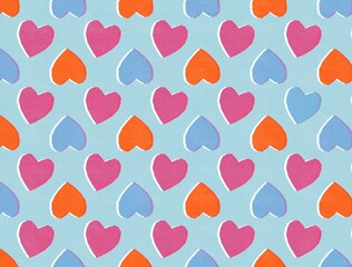 Love heart pattern on red and blue, concept illustration