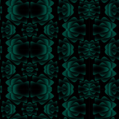 abstract magical futuristic background with waves and swirl, dark natural atmosphere, modern futuristic design in black and dark green, dark wallpaper, seamless pattern in 3d with curves