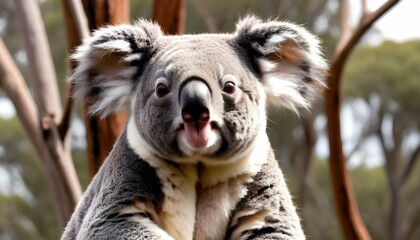 A-Koala-With-Its-Fur-Blown-Back-By-A-Gust-Of-Wind-