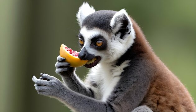 A-Lemur-Carrying-A-Piece-Of-Fruit-In-Its-Mouth-Ta- 3