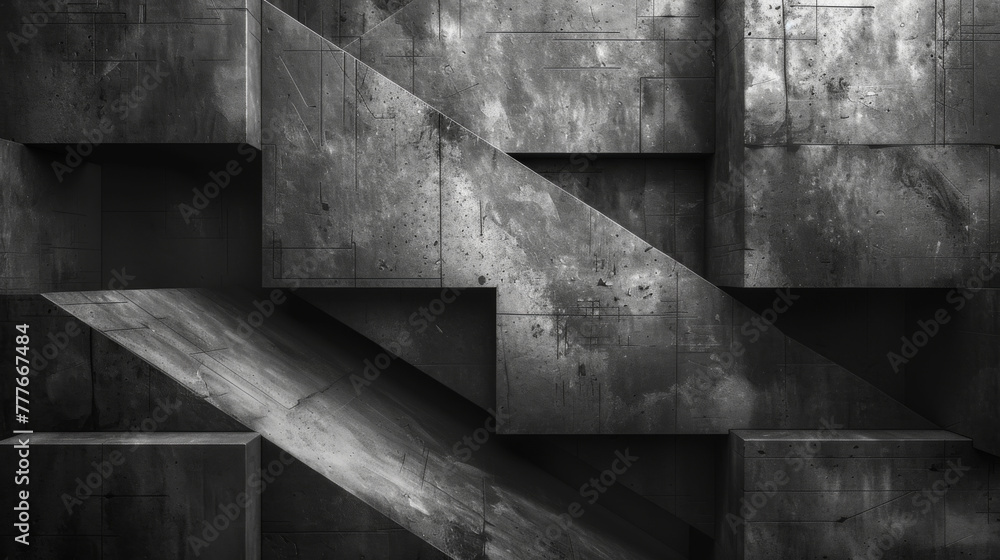 Aufkleber black white dark gray abstract background. geometric pattern shape. line triangle polygon angle. gra