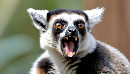 A-Lemur-With-Its-Mouth-Open-Panting-To-Cool-Down- 3