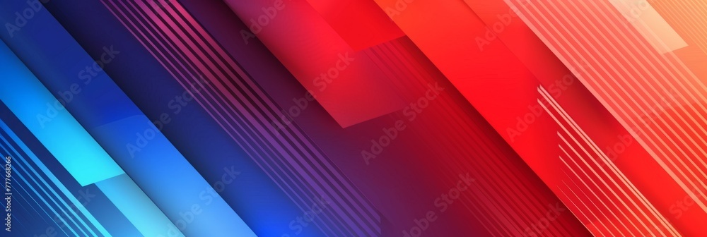 Poster abstract background vector presentation design with red and blue color gradients, geometric shapes, 
