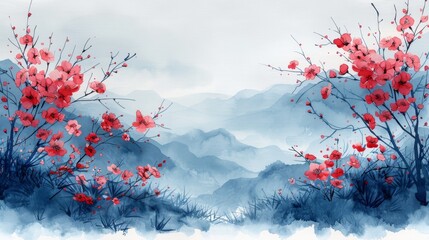 Background of floral watercolor painting.
