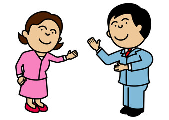 手招きをしているビジネスマン