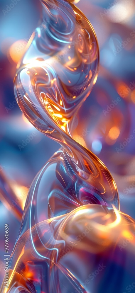 Poster surreal wavy curve abstract art generative ai