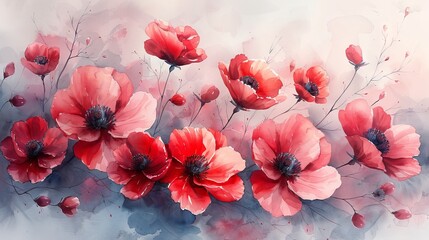 A watercolor flower background on a floral background.