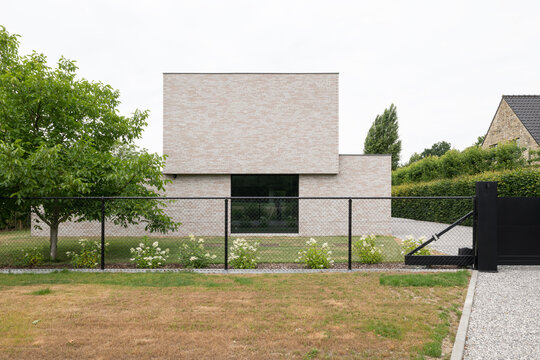 Fototapeta minimalist villa and fence