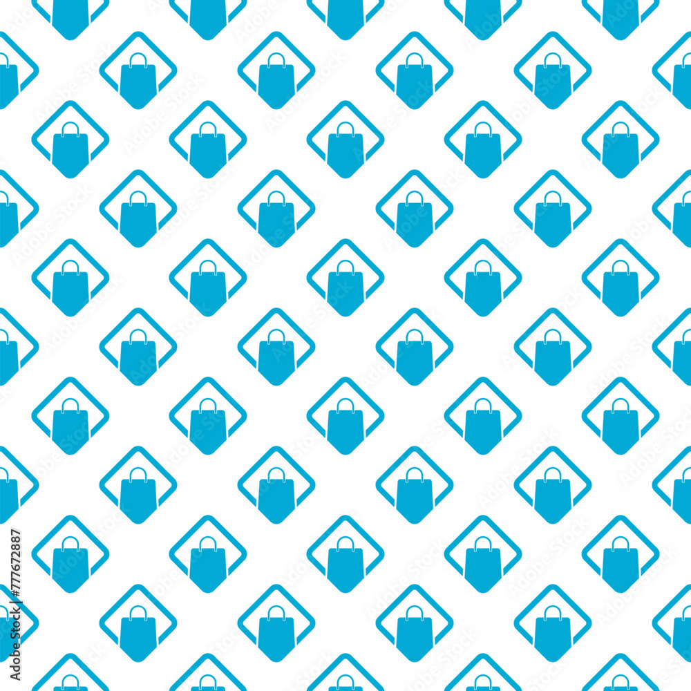 Poster shopping bag pattern repeat seamless isolated on white background