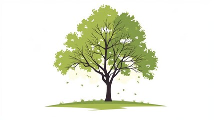 Obraz premium Serrated Leaves of the Zelkova Tree - Minimalist Aesthetic Illustration Generative AI