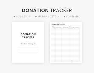 Printable Donation Tracker Template | Tithe Logbook | Charitable Donations Planner Letter Size