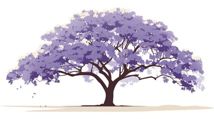Obraz premium Minimalist Jacaranda Tree Affirmation Artwork Generative AI