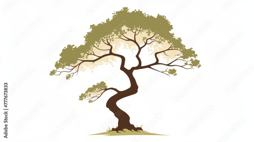 Poster minimal koa tree affirmation card generative ai