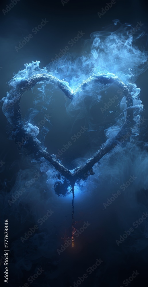 Poster captivating abstract heart-shaped composition generative ai