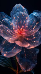 Enchanting Neon Flower Bloom Generative AI