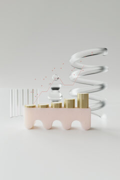 row of growing coins