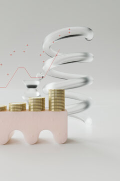 coins and abstract elements