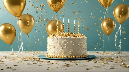 birthday cake with candles - Powered by Adobe