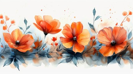 Watercolor Clipart Elements on White Background Generative AI