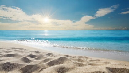 Fototapeta na wymiar Seaside Serenity: Blur Bokeh Light Overlooking Tranquil Sea
