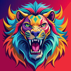 tiger, lion, vector, head, animal, tattoo, face, 