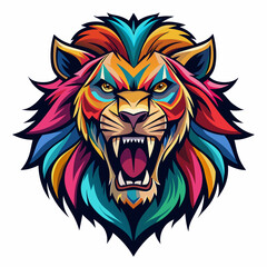 tiger, lion, vector, head, animal, tattoo, face, 