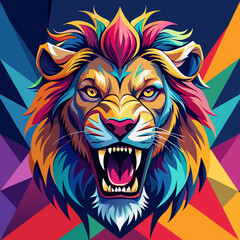 tiger, lion, vector, head, animal, tattoo, face, 
