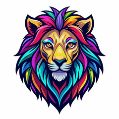 Obraz premium tiger, lion, vector, head, animal, tattoo, face, 