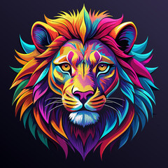 tiger, lion, vector, head, animal, tattoo, face, 