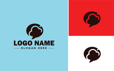 speech bubble chat app talk discussion split conversation dialogue Business Consulting logo icon vector for business app silhouette logo template