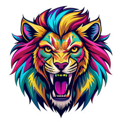 Obraz premium tiger, lion, vector, head, animal, tattoo, face, 